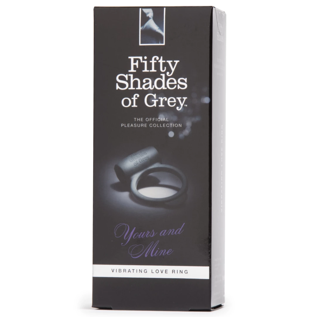 Fifty Shades of Grey Yours and Mine vibruojantis varpos žiedas iš silikono, juodas