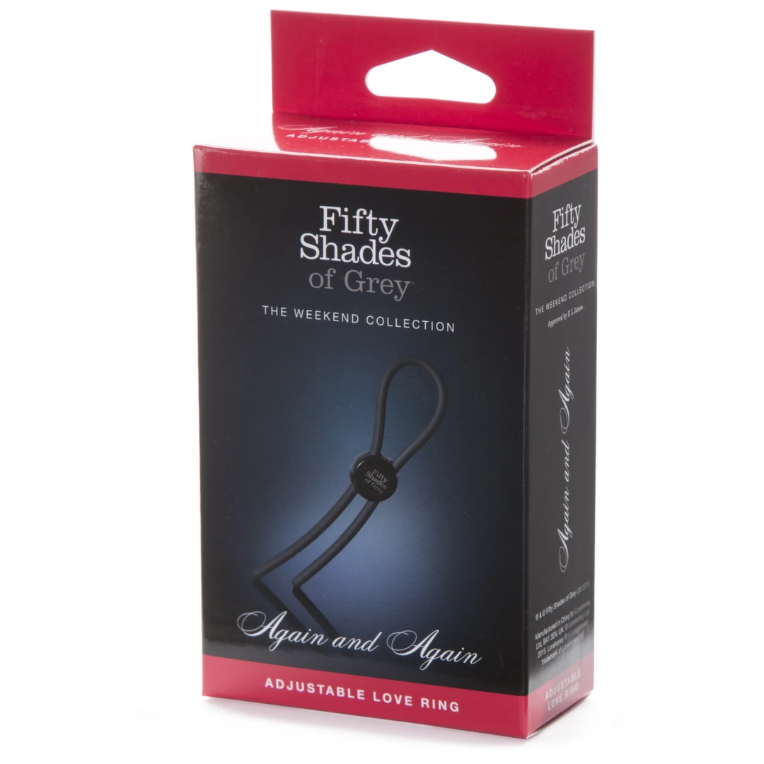 Fifty Shades of Grey reguliuojamas silikoninis varpos žiedas, juodas