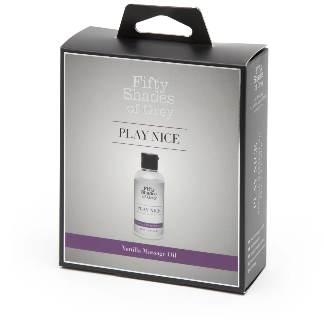 Fifty Shades of Grey Play Nice vanilės kvapo masažo aliejus, 90 ml