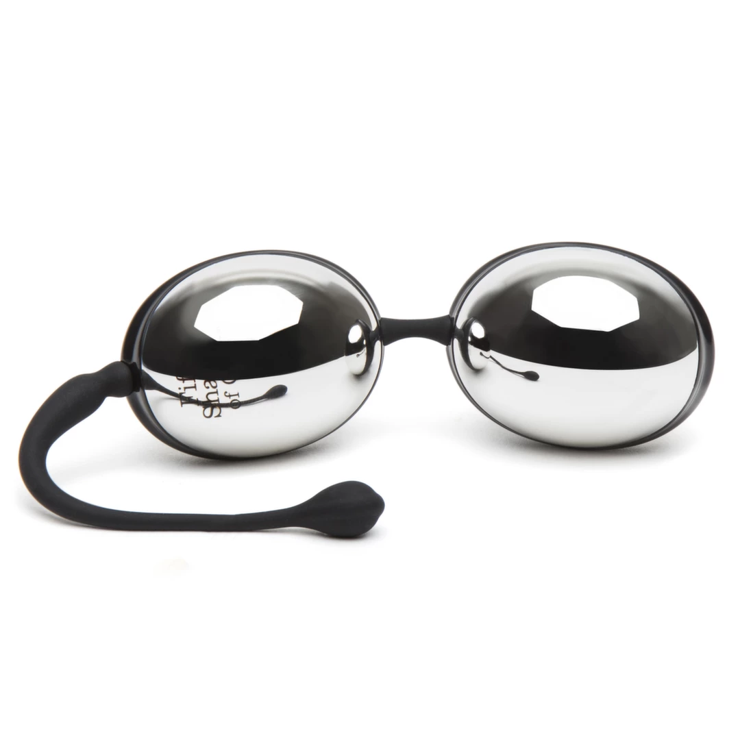 Fifty Shades of Grey Inner Goddess Kėgelio kamuoliukai, juodi su sidabriniais, 67 g