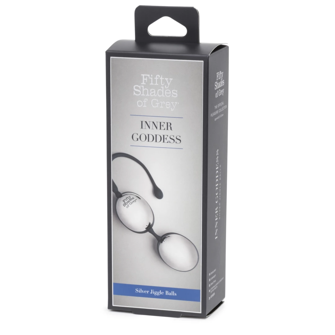 Fifty Shades of Grey Inner Goddess Kėgelio kamuoliukai, juodi su sidabriniais, 67 g