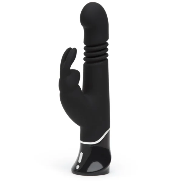 Fifty Shades of Grey Greedy Girl rabbit tipo vibratorius su judesiu pirmyn atgal, juodas