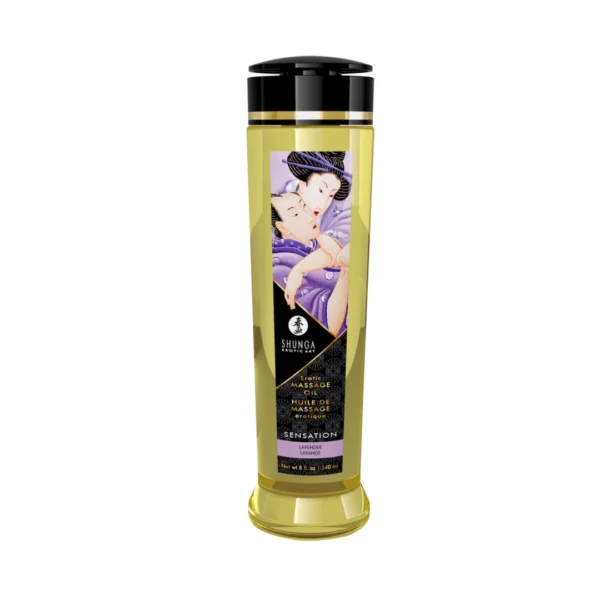 Shunga Sensation masažo aliejus, levandų aromato, 240 ml