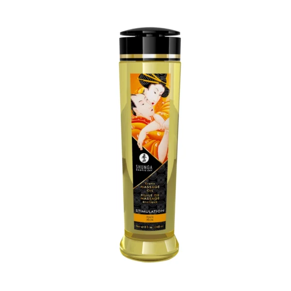 Shunga Stimulation masažo aliejus, persikų aromato, 240 ml