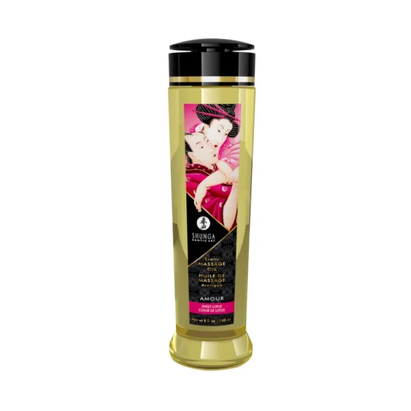 Shunga Amour Sweet Lotus masažo aliejus, 240 ml