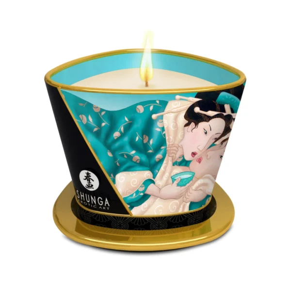 Shunga Island Blossoms masažo žvakė, gėlių aromato, 170 ml