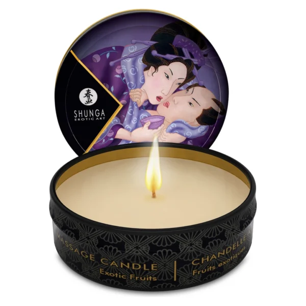 Shunga Exotic Fruits masažo žvakė, egzotinių vaisių aromato, 30 ml