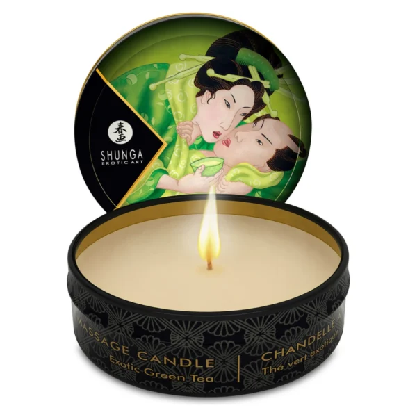 Shunga Zenitude masažo žvakė su žaliosios arbatos aromatu, 30 ml