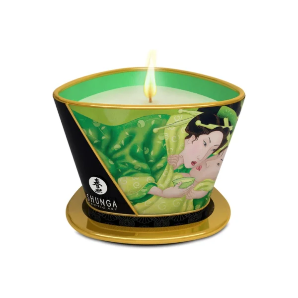 Shunga masažo žvakė, žaliosios arbatos aromato, 170 ml