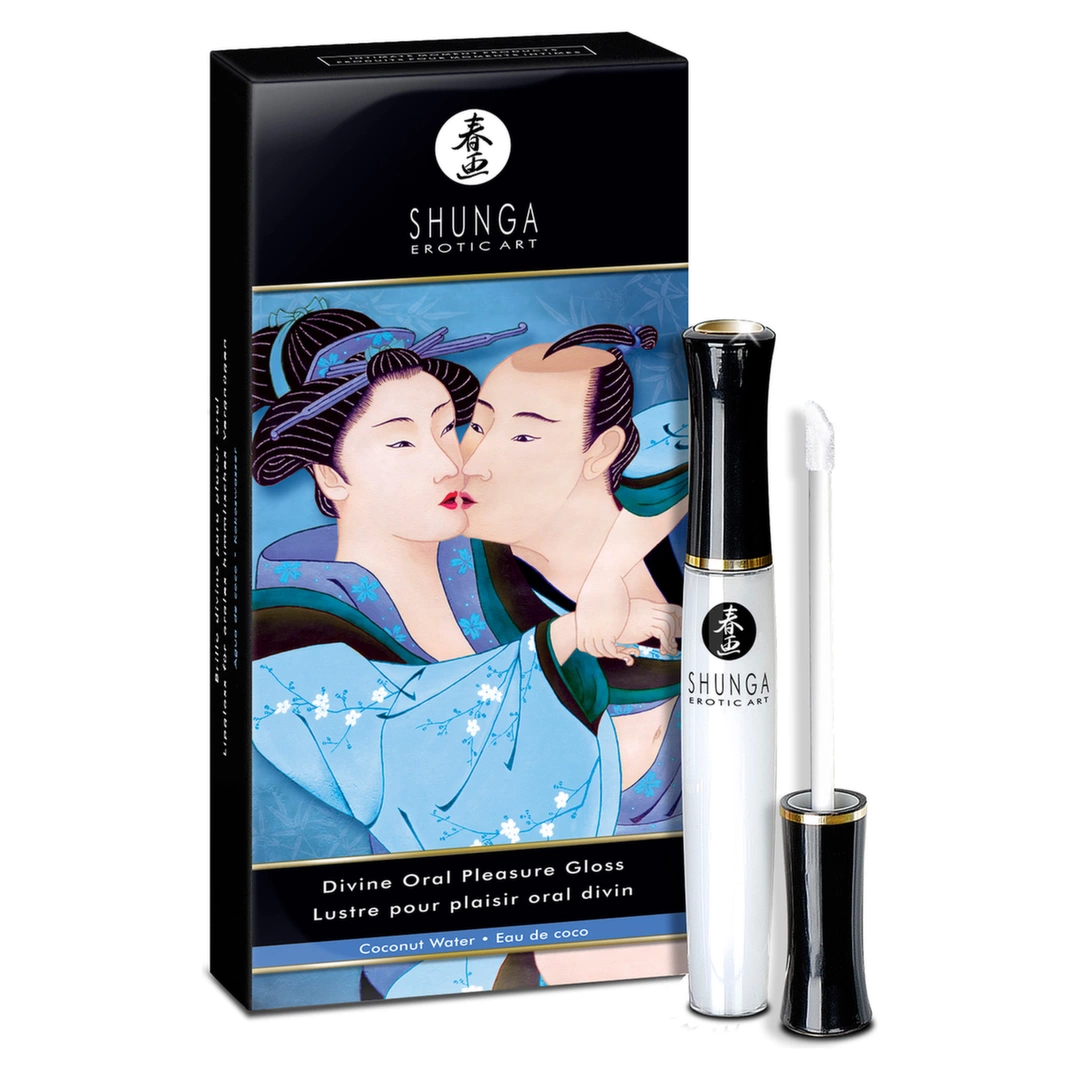 Shunga Divine Oral Pleasure Gloss šildantis ir vėsinantis lūpų gelis, kokosų, 10 ml