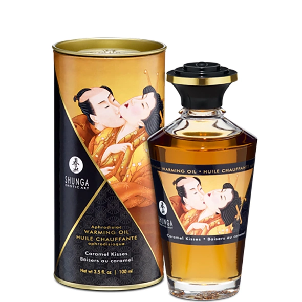 Shunga Caramel Kisses šildantis masažo aliejus, 100 ml