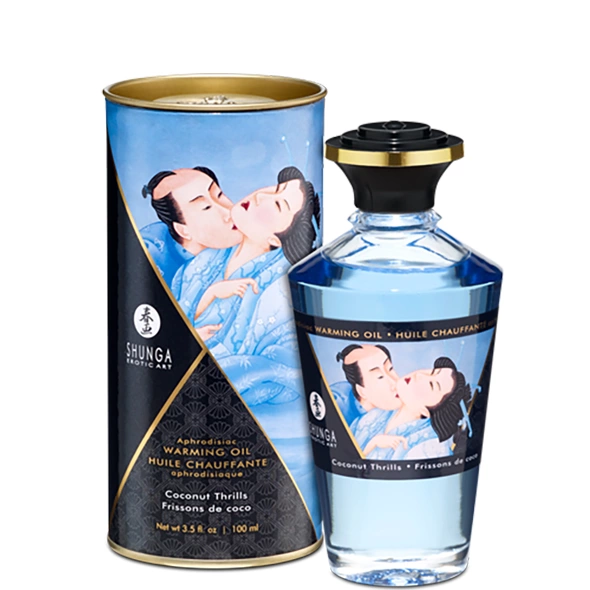 Shunga Coconut Thrills šildantis masažo aliejus, 100 ml