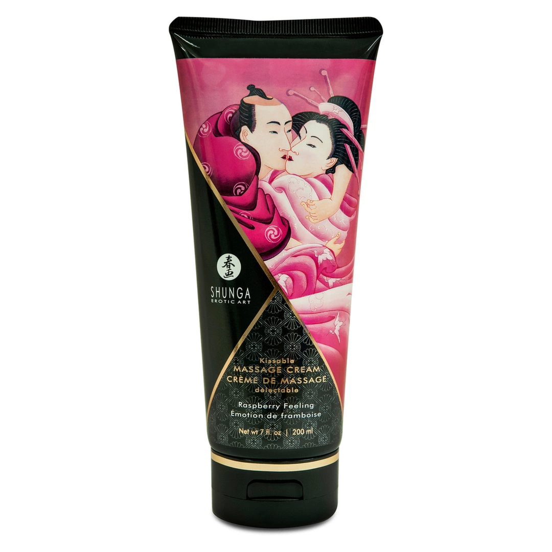 Shunga masažo kremas, aviečių aromato, 200 ml
