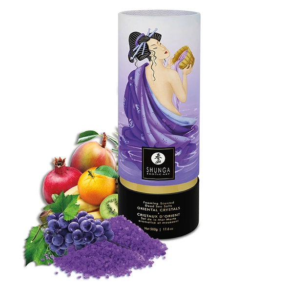 Shunga Exotic Fruits vonios druskos su Negyvosios jūros kristalais, 500 g