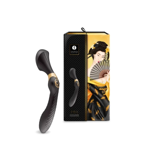 Shunga ZOA Black vibratorius su ergonomiška rankena