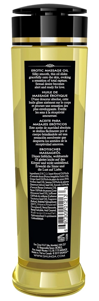 Shunga Serenity masažo aliejus, veganiškas, monoi aromatas, 240 ml