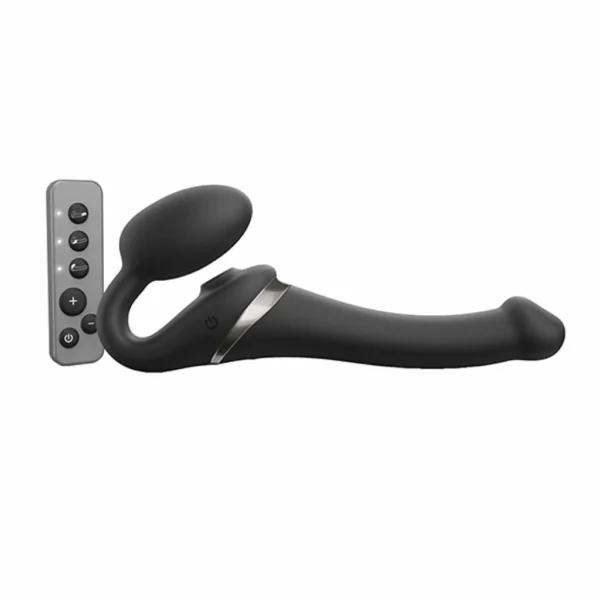 Strap-On-Me Multi Orgasm vibratorius su 3 varikliais ir pulteliu, juodas, S