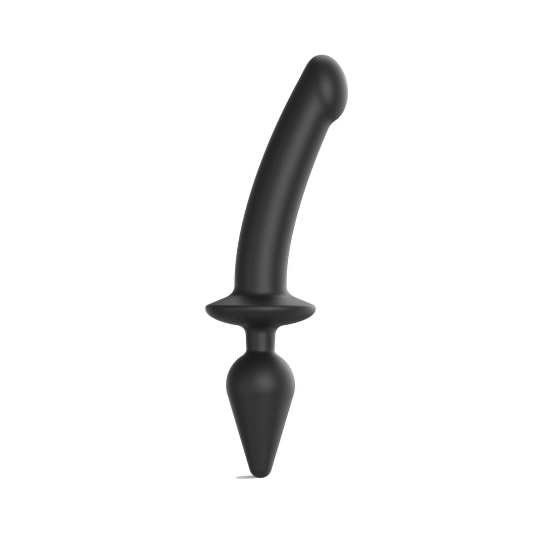Strap-On-Me Switch Plug-In Hybrid silikoninis dildo priedas, S, juodas