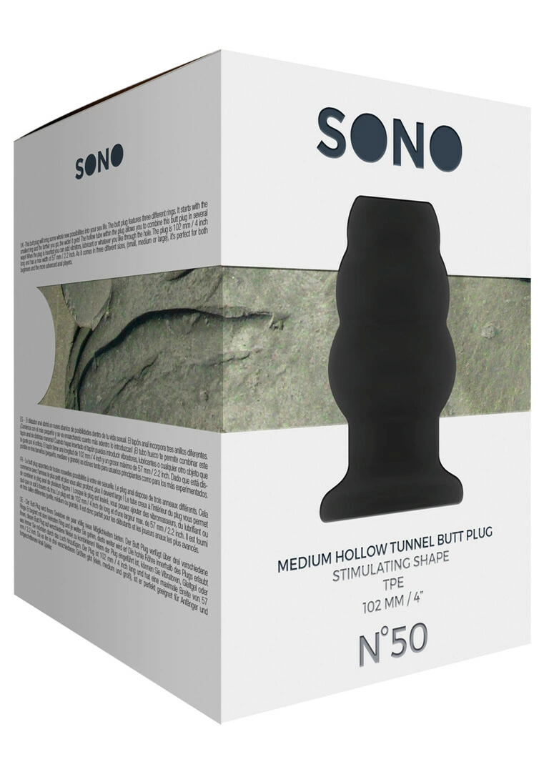 Sono by Shots No.50 tuščiaviduris analinis kaištis, vidutinis, 102 mm, juodas