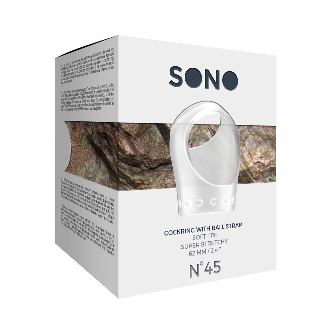 Sono by Shots No.45 anatominis varpos žiedas su rutuliukų dirželiu, TPE, juodas
