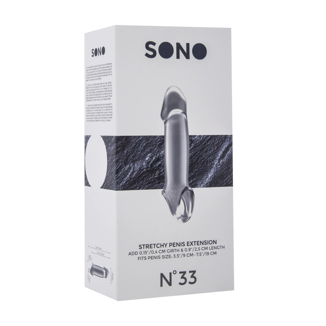 Sono by Shots No.33 elastinis penio antgalis su tvirtinimo dirželiu, TPE, skaidrus