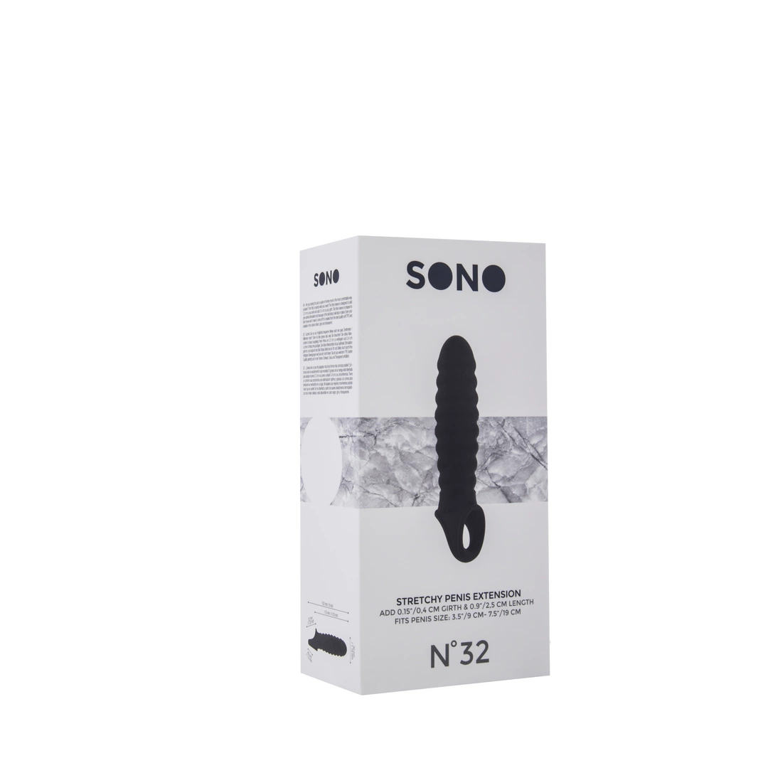 Sono by Shots No.32 elastinis penio antgalis su tvirtinimo dirželiu, TPE, juodas