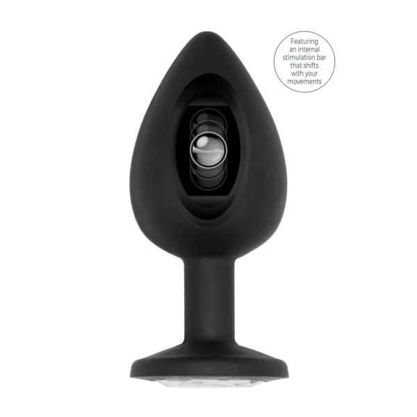 Sono by Shots No.91 silikoninis analinis kaištis su judančiu rutuliuku, 9,5 cm, juodas