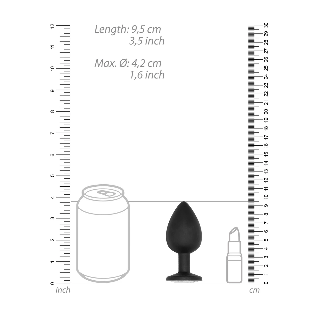 Sono by Shots No.91 silikoninis analinis kaištis su judančiu rutuliuku, 9,5 cm, juodas