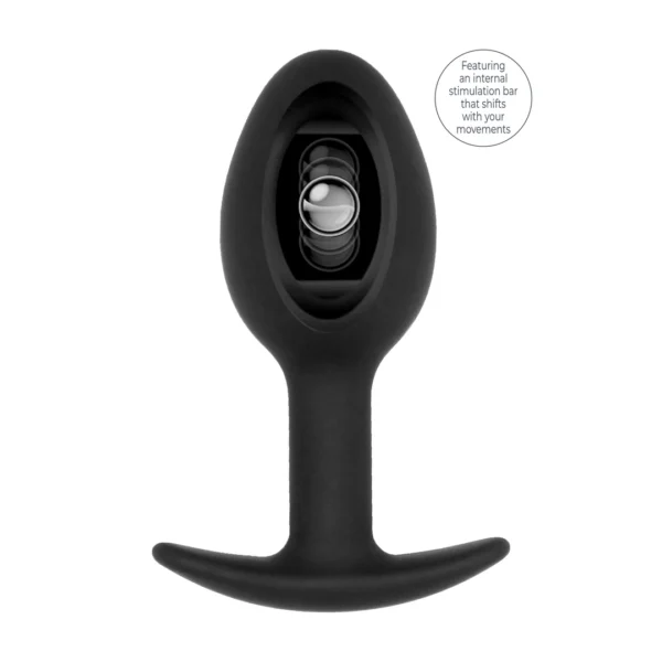 Sono by Shots No.89 silikoninis analinis kaištis su judančiu rutuliuku, 8,3 cm, juodas
