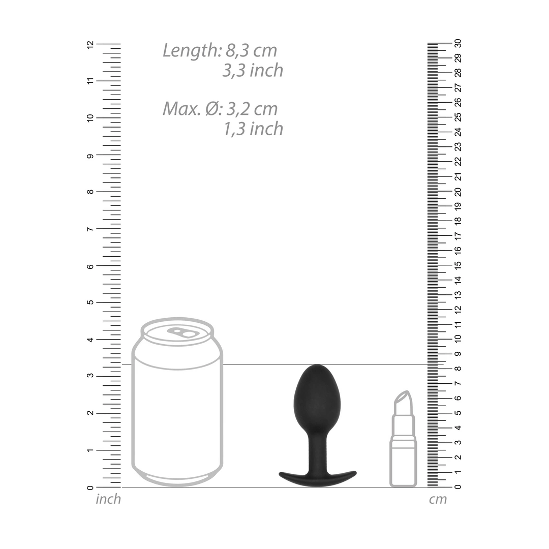 Sono by Shots No.89 silikoninis analinis kaištis su judančiu rutuliuku, 8,3 cm, juodas