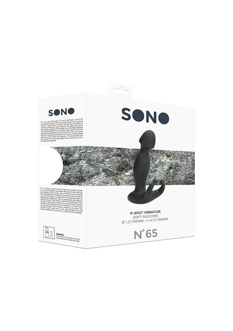 Sono by Shots No.65 vibruojantis prostatos masažuoklis iš silikono, juodas
