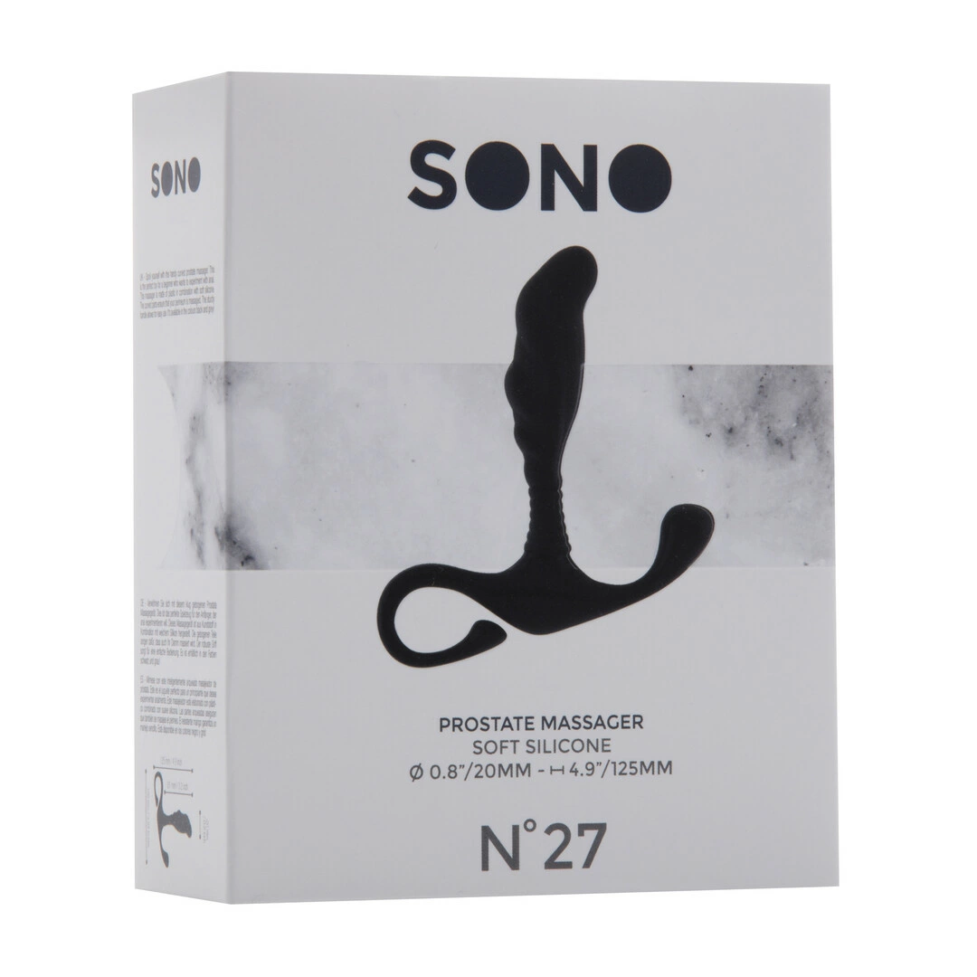 Sono by Shots No.27 prostatos masažuoklis, silikoninis, juodai pilkas