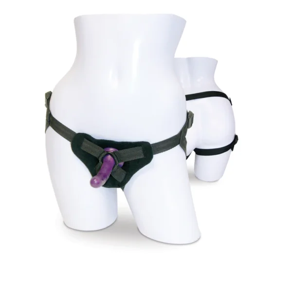 Sportsheets Sex & Mischief strap-on su reguliuojamais diržais ir silikoniniu dildo, 15 cm