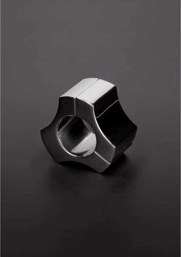 Steel by Shots Deluxe magnetinis nerūdijančio plieno sėklidžių žiedas
