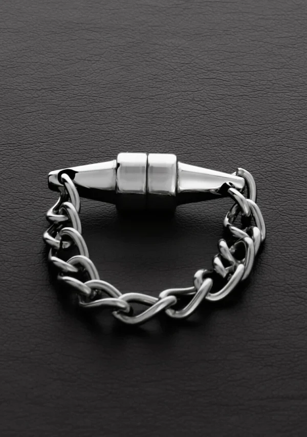 Steel by Shots Mini magnetinis kūno spaustukas su grandinėle, sidabrinis, 1 vnt.