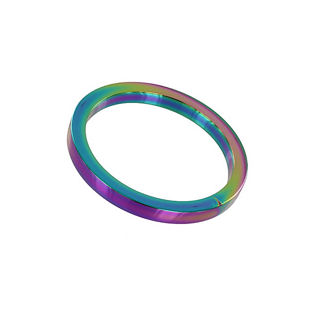 Steel by Shots Rainbow plokščias varpos žiedas iš nerūdijančio plieno, 45 mm