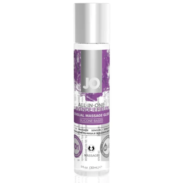 System JO All-In-One masažo gelis su levandų aromatu, silikono pagrindu, 30 ml