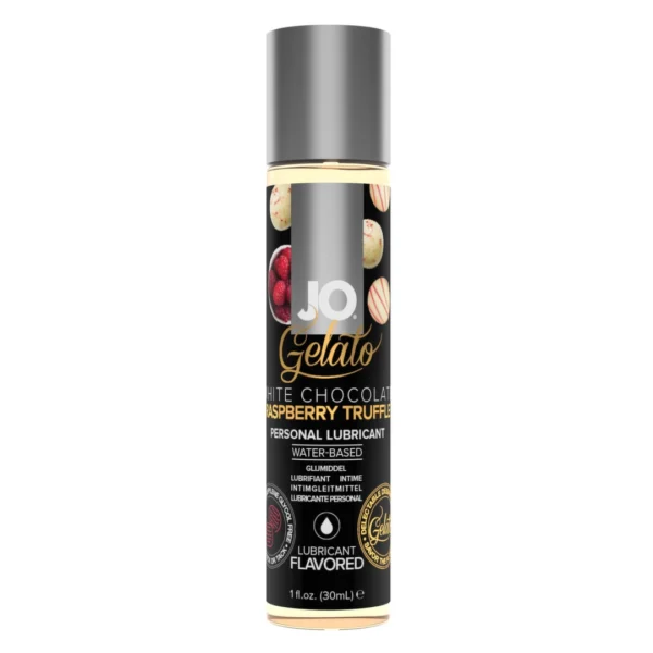 System JO H2O Gelato White Chocolate Raspberry Truffle lubrikantas su skoniu, 30 ml