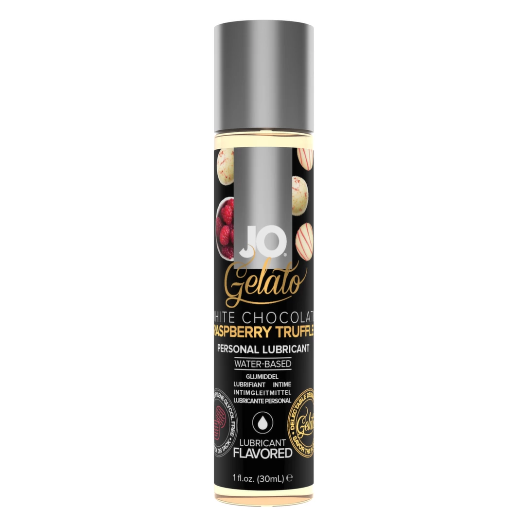 System JO H2O Gelato White Chocolate Raspberry Truffle lubrikantas su skoniu, 30 ml