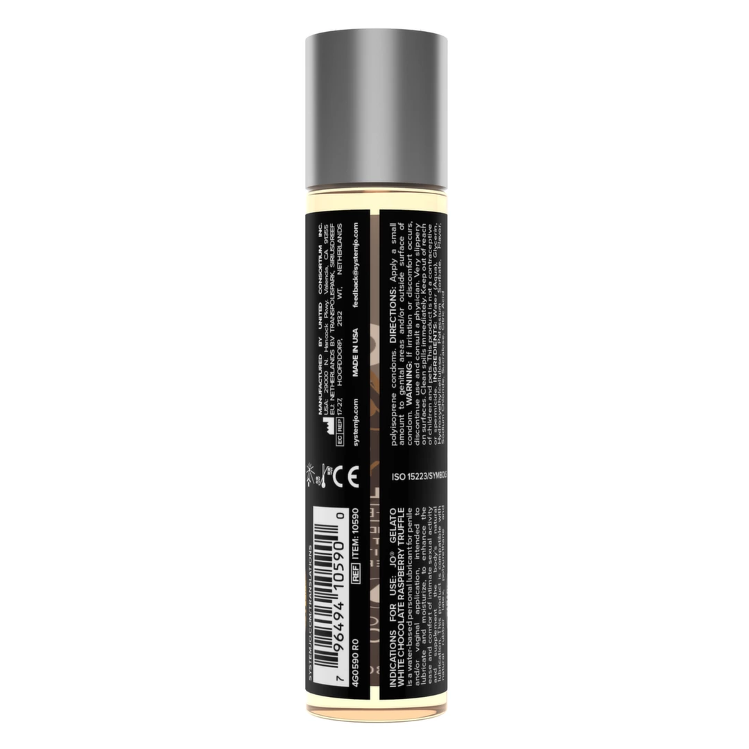 System JO H2O Gelato White Chocolate Raspberry Truffle lubrikantas su skoniu, 30 ml