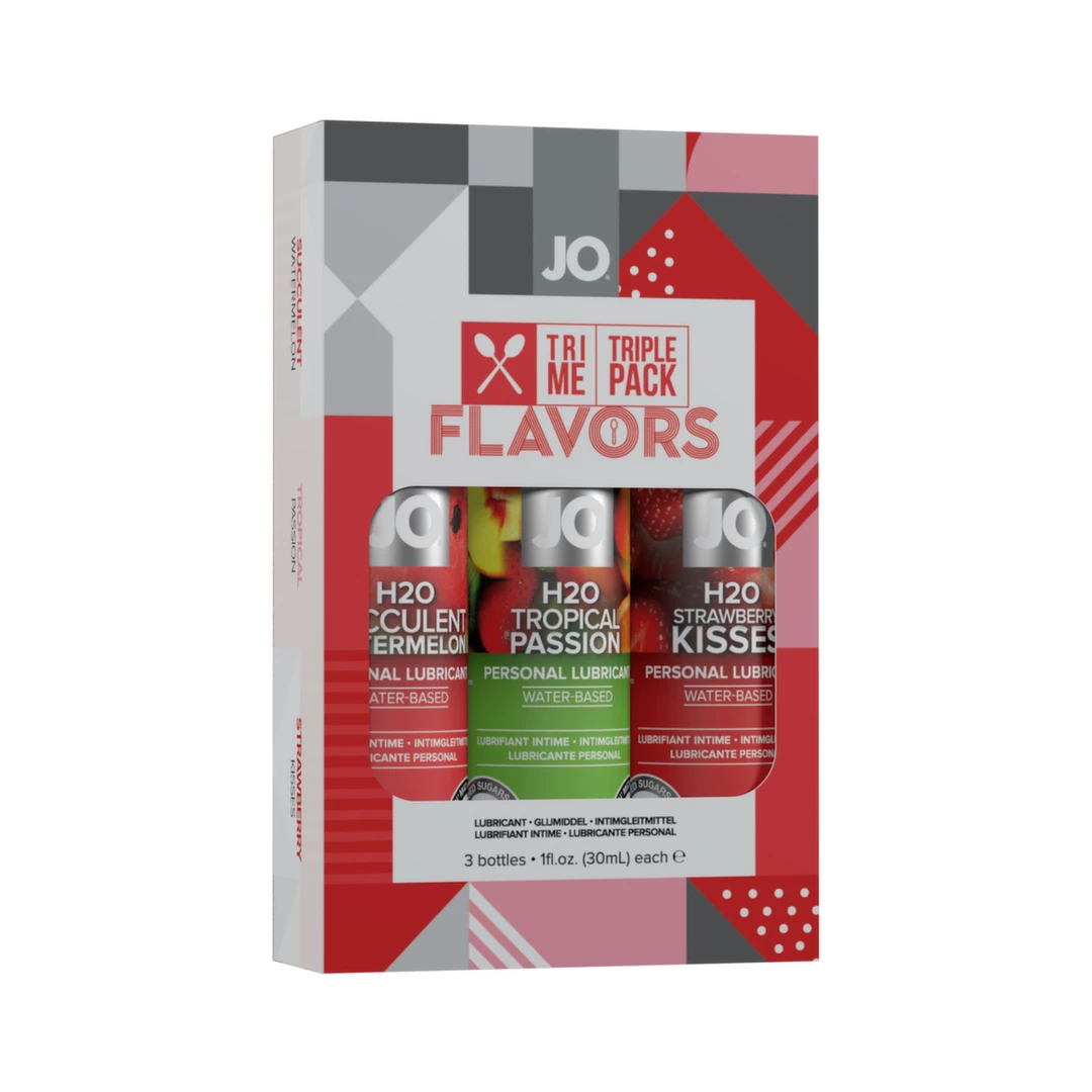 System JO Tri Me Flavors skonių lubrikantų rinkinys, 3 x 30 ml