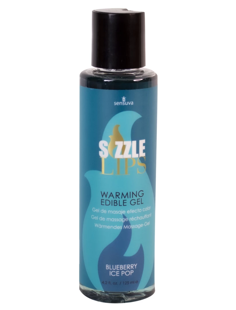 Sensuva Sizzle Lips valgomas šildantis gelis, mėlynių ledų skonio, 125 ml