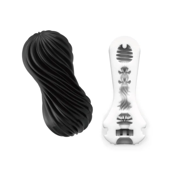 Tenga Flex masturbatorius su spiraliniu korpusu, Rocky Black
