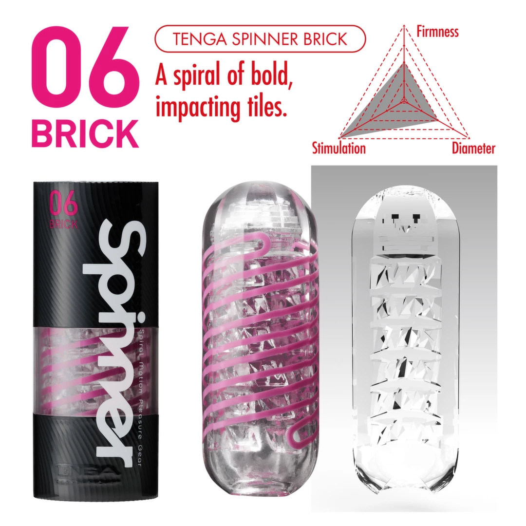 Tenga Spinner 06 Brick masturbatorius su spiraline struktūra
