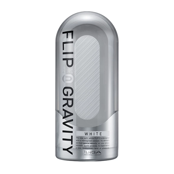 Tenga Flip Zero 0 Gravity masturbatorius su atidaromu korpusu, baltas