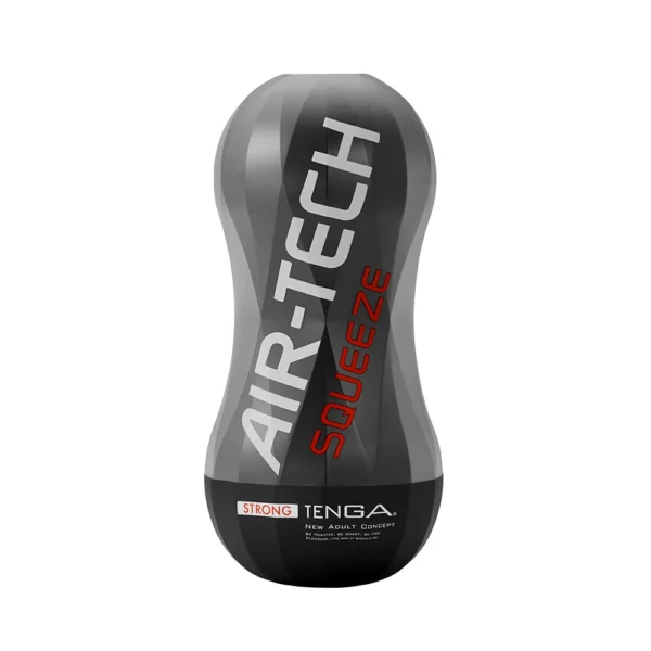 Tenga Air-Tech Squeeze Strong daugkartinis masturbatorius su oro anga, juodas