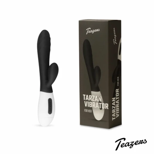 Teazers Rabbit dvigubos stimuliacijos vibratorius, įkraunamas per USB, juodas