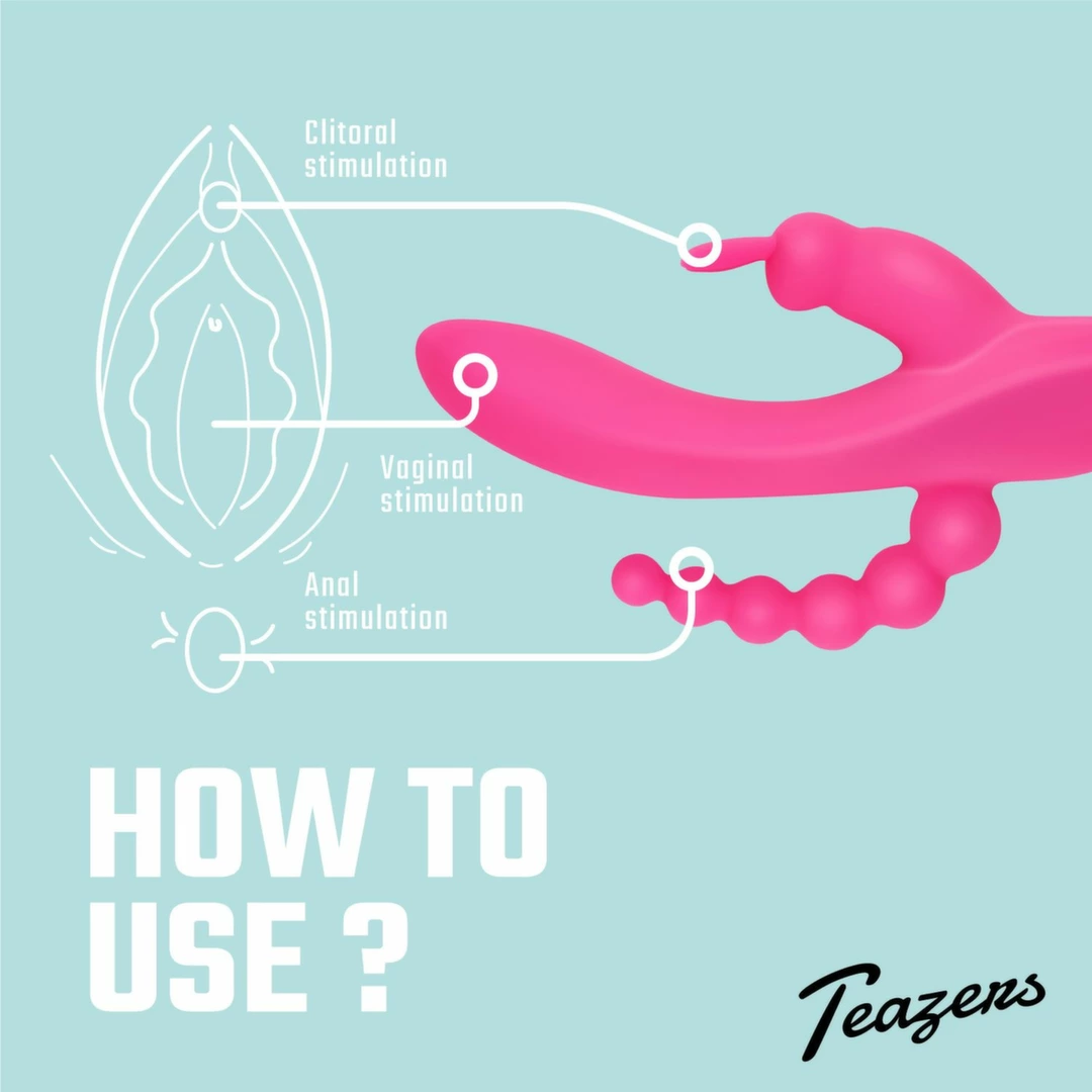 Teazers Double Rabbit dvigubos stimuliacijos vibratorius, įkraunamas per USB