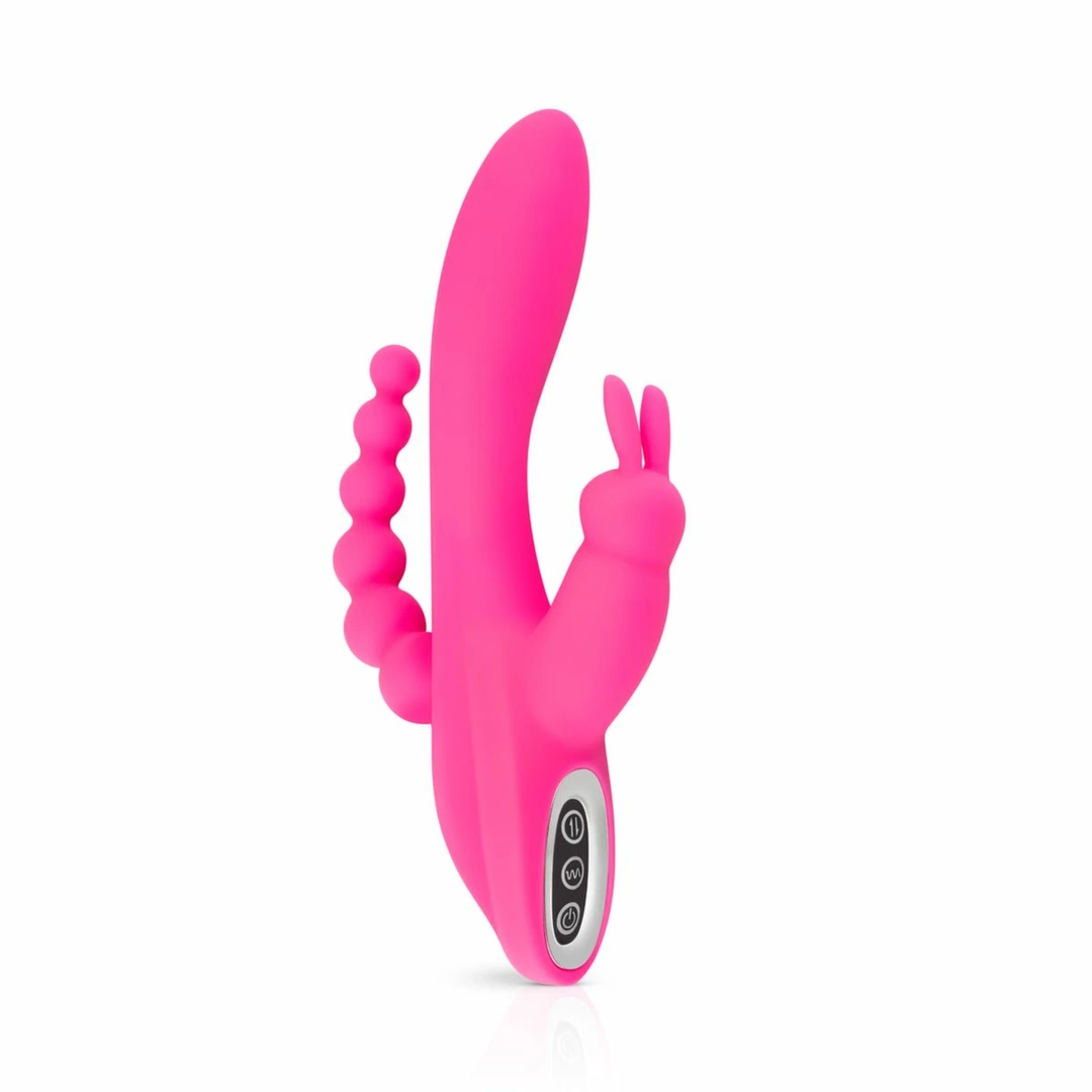 Teazers Double Rabbit dvigubos stimuliacijos vibratorius, įkraunamas per USB