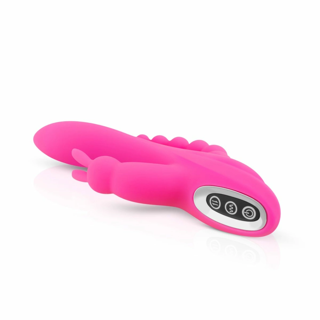 Teazers Double Rabbit dvigubos stimuliacijos vibratorius, įkraunamas per USB